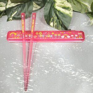 Vintage Sanrio Hello Kitty & Mimmy Pink Chopsticks 2002 1976 Kawaii Y2k